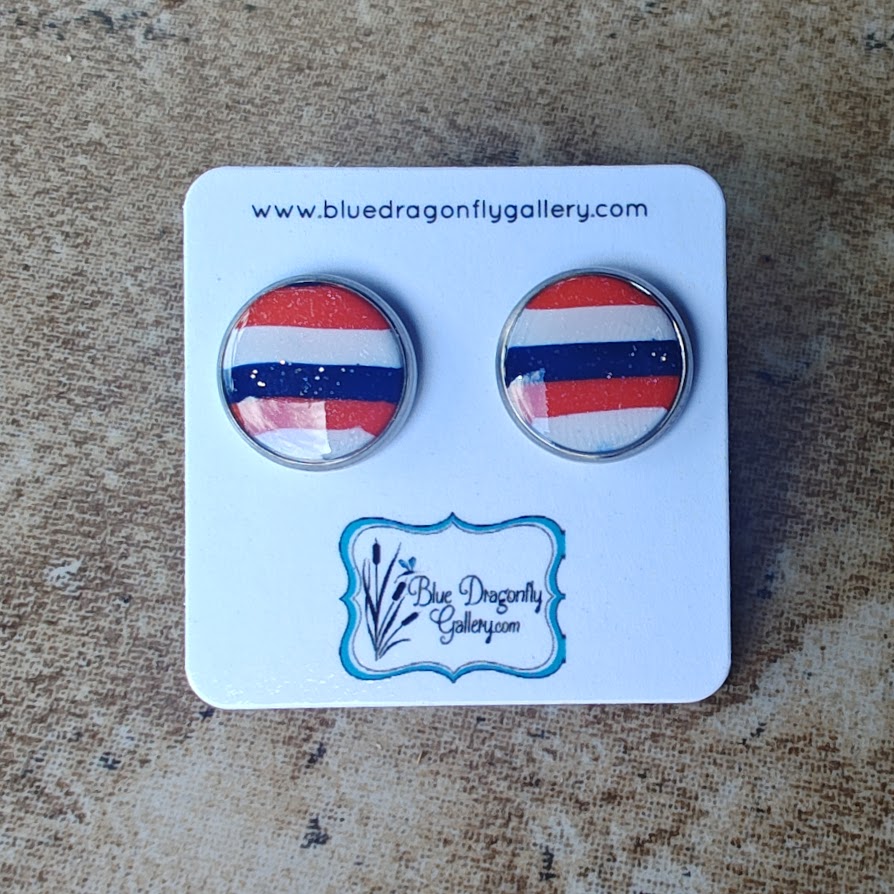 Red, White, and Blue stud earrings