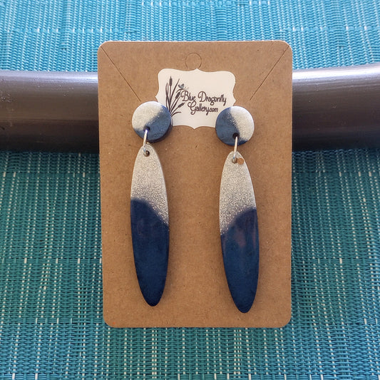 Long oval shaped earrings